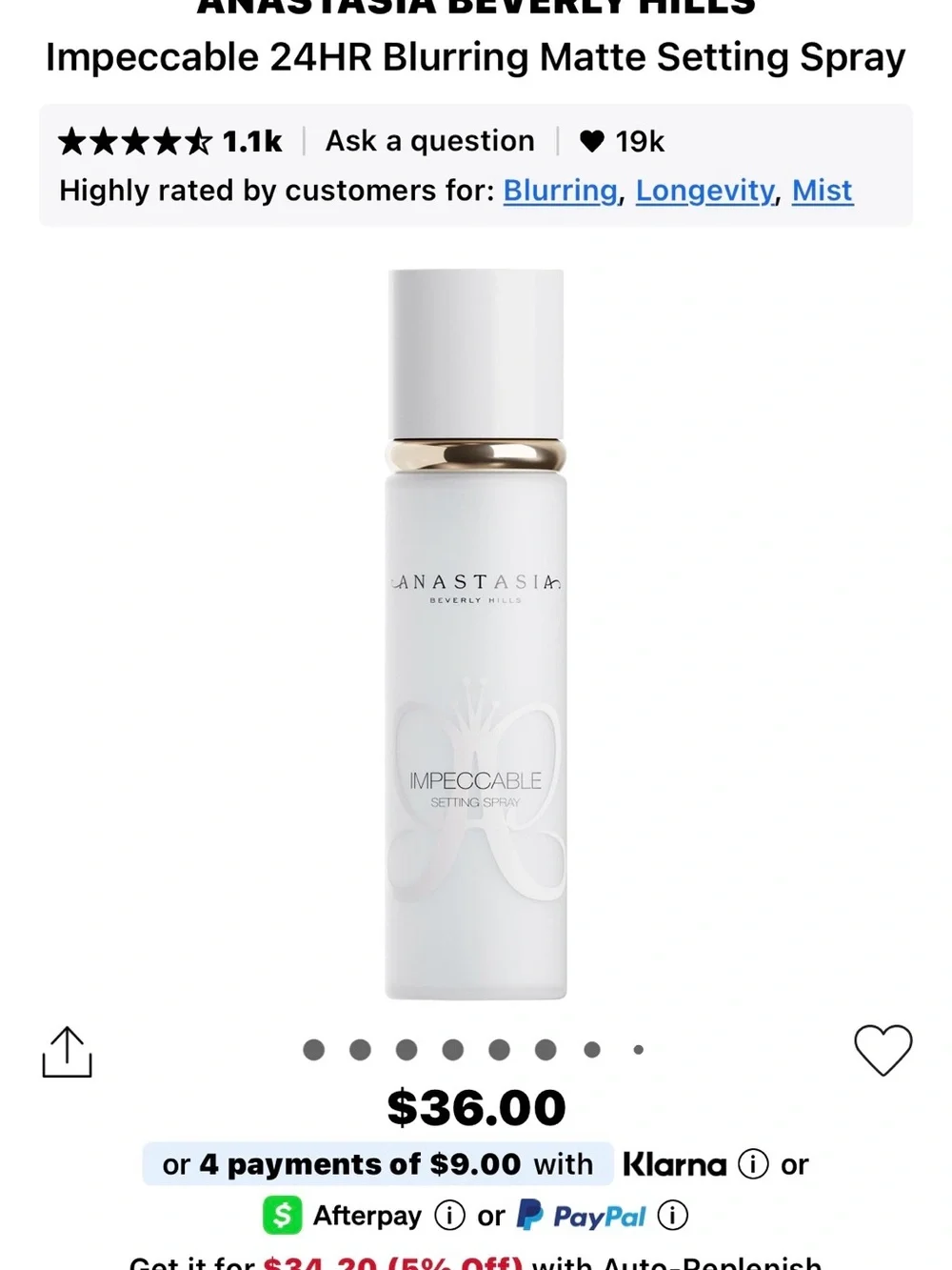 Anastasia Beverly Hills Impeccable Matte Setting Spray